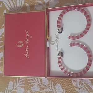 Derbie Angell hoop red and clear earrings